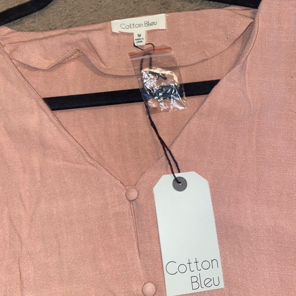 Cotton Bleu Medium Pink Linen Dress. - Picture 2 of 4